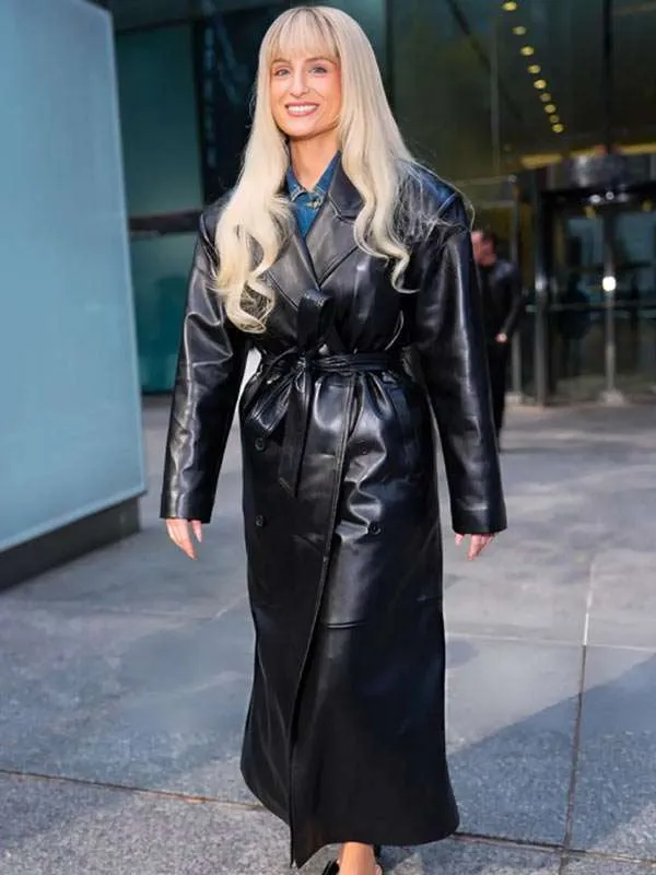 NYC Meghan Trainor Black Leather Coat NYC Meghan Trainor Black Leather Coat