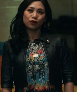 Liza Lapira The Equalizer Cropped Leather Jacket