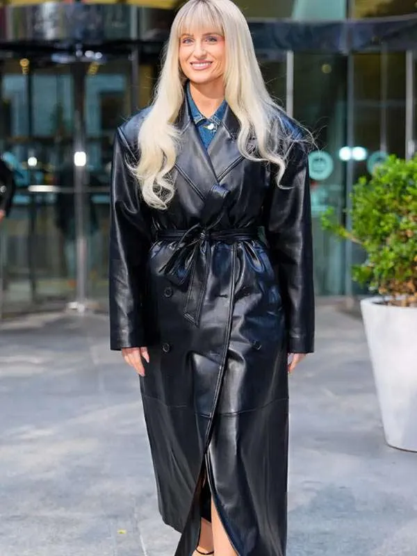 NYC Meghan Trainor Black Leather Coat NYC Meghan Trainor Black Leather Coat