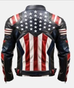 American Flag Leather Biker Jacket