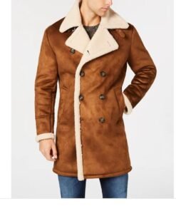 Guess men’s faux shearling overcoat