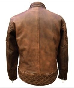 Goldtop Bobber Armoured Brown Leather Jacket