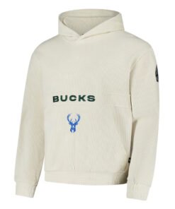 Unisex Milwaukee Bucks Cream Corduroy Hoodie