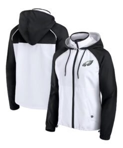 Women’s Philadelphia Eagles White Full-Zip Anorak Hoodie