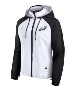 Women’s Philadelphia Eagles White Full-Zip Anorak Hoodie