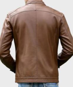 Dark Brown Mens Casual Leather Jacket