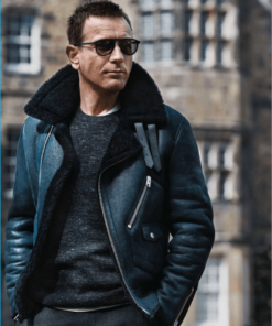 Ewan McGregor Shearling Motorcycle Jacket