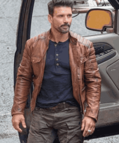 Frank Grillo Boss Level Brown Leather Jacket