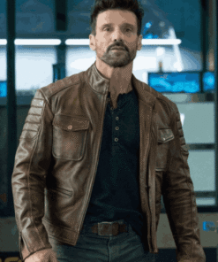 Frank Grillo Boss Level Brown Leather Jacket