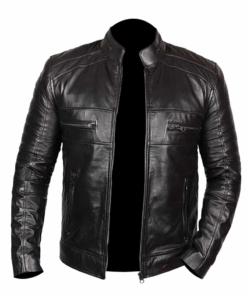 Men Black Johnson Leather Jacket