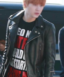 Suga Black BTS Leather Jacket