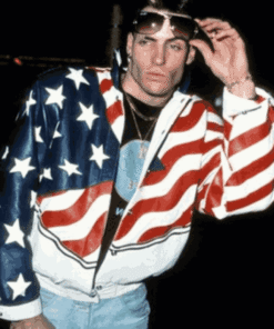 Vanilla Ice USA Flag Leather Jacket