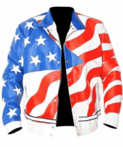 Vanilla Ice USA Flag Leather Jacket