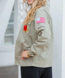 American Woman Green Cotton Jacket