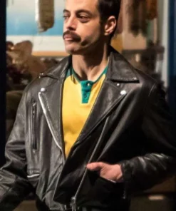 Bohemian Rhapsody Rami Malek Black Leather Jacket