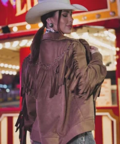 Cowboy Festival Barretos Lari Amaro Brown Fringe Jacket