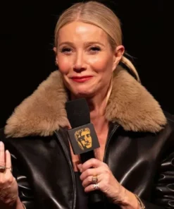 Marty Supreme Gwyneth Paltrow Black Fur Jacket