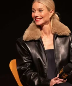 Marty Supreme Gwyneth Paltrow Black Fur Jacket