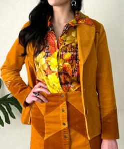 Rodeo Western Cowgirl Brown Corduroy Blazer Jacket