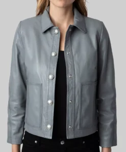 Law & Order Special Victims Unit Mariska Hargitay Grey Leather Jacket