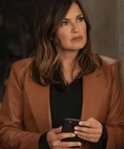 Mariska Hargitay Law and Order Leather Blazer