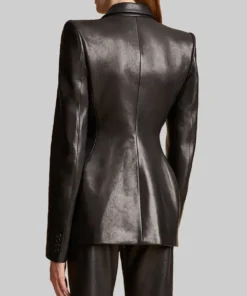 Lori Harvey Black Leather Blazer