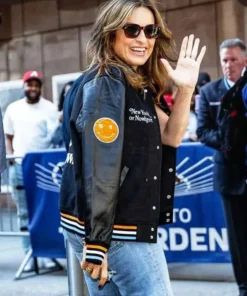 Mariska Hargitay Knicks Black Varsity Jacket