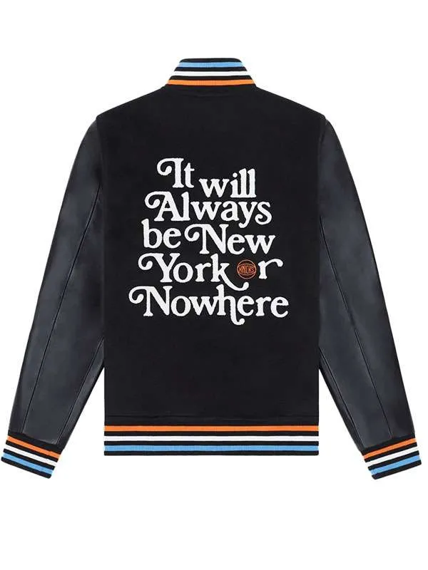 Mariska Hargitay Knicks Black Varsity Jacket Mariska Hargitay Knicks Black Varsity Jacket