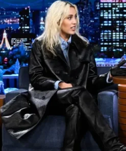 Miley Cyrus Black Trench Coat