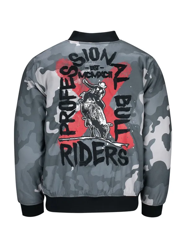 Professional Bull Riders Camo Bomber Jacket Professional Bull Riders Camo Bomber Jacket