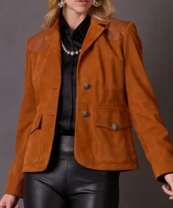 Rodeo Cowgirl Head in the Sand Suede Blazer