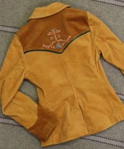 Rodeo Western Cowgirl Brown Corduroy Blazer Jacket