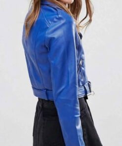 Royal Blue Biker Leather Jacket