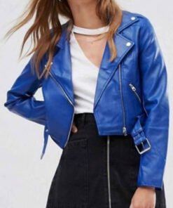 Royal Blue Biker Leather Jacket
