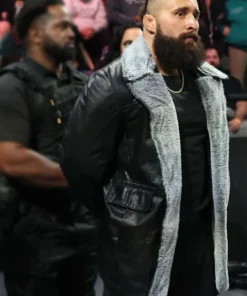 WWE NXT Super Star Tony D’Angelo Black Shearling Jacket