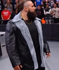 WWE NXT Super Star Tony D’Angelo Black Shearling Jacket
