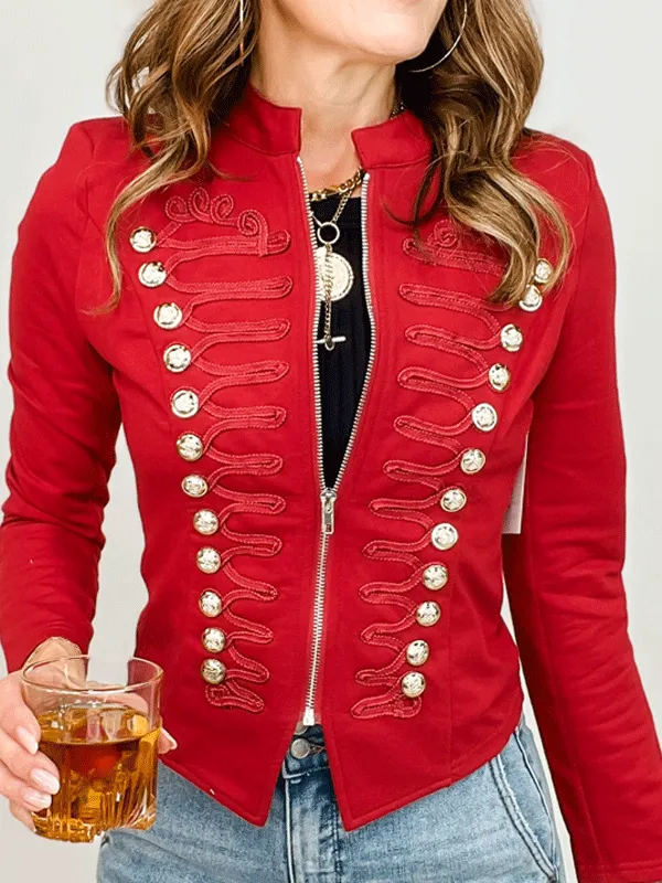 Women Rodeo Western Wild & Wandering Military Jacket Women Rodeo Western Wild & Wandering Military Jacket