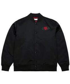 49ers Black Excellence Satin Varsity Jacket