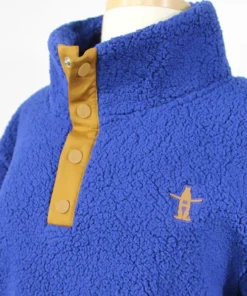 HLSR Women Sherpa Snap Pullover Blue Jacket
