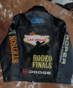 Monte Carlo Las Vegas Rodeo Finals Black Leather Jacket