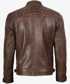 Chocolate Brown Cafe Racer Men's Leather Jacket