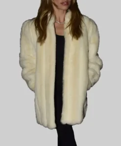 Brooks Nader Off White Fur Jacket