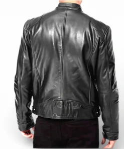 Cafe Racer Men's Motorcycle Biker Genuine Soft Sheep Skin Leather Jacket