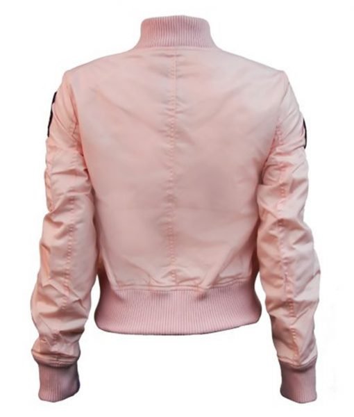 Womens Light Pink Top Gun Vegan Leather Jacket Womens Light Pink Top Gun Vegan Leather Jacket