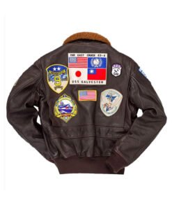 Top Gun Tom Cruise Bomber Leather Jacket with Removable Fur