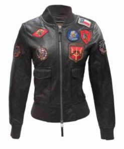 Top Gun Womens Vegan Leather Jacket