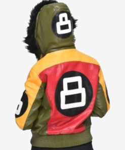 Womens 8 Ball Bomber Leather Jacket