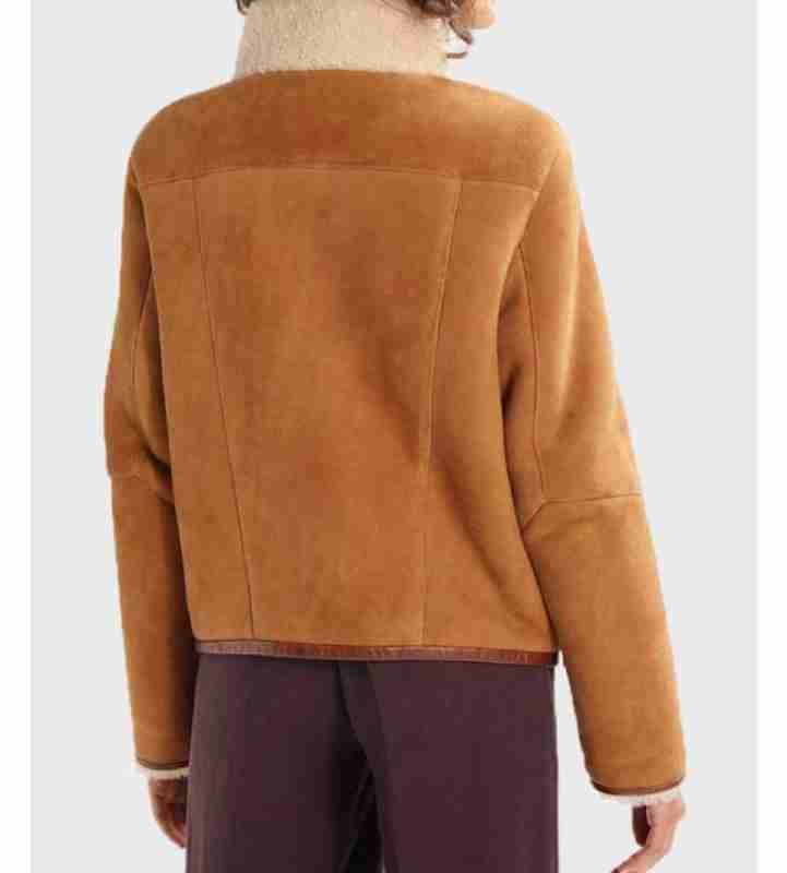 Womens Shearling Collar Brown Leather Jacket Womens Shearling Collar Brown Leather Jacket