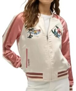 Superdry Suikajan Pink Hawaii Print Bomber Jacket