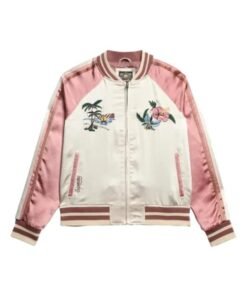 Superdry Suikajan Pink Hawaii Print Bomber Jacket
